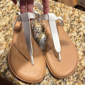 Torrid White and Tan Sandals with Sleek Design